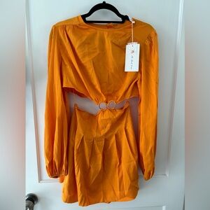 Orange cutout dress nwt